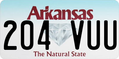 AR license plate 204VUU
