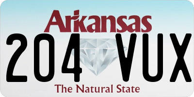 AR license plate 204VUX