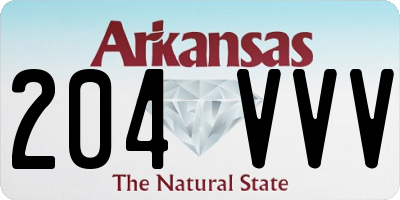 AR license plate 204VVV