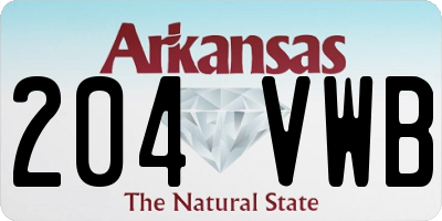 AR license plate 204VWB