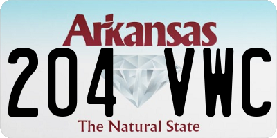 AR license plate 204VWC