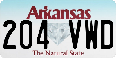AR license plate 204VWD
