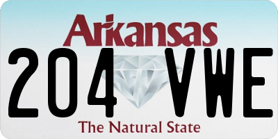 AR license plate 204VWE