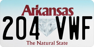 AR license plate 204VWF