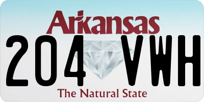 AR license plate 204VWH