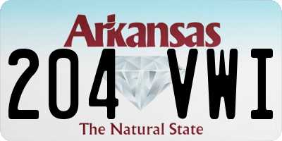 AR license plate 204VWI