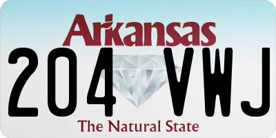 AR license plate 204VWJ