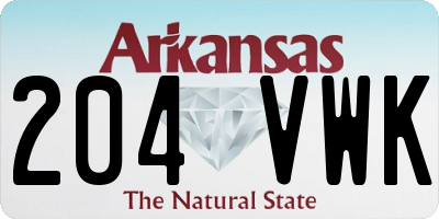 AR license plate 204VWK