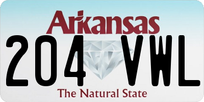 AR license plate 204VWL
