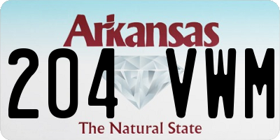 AR license plate 204VWM