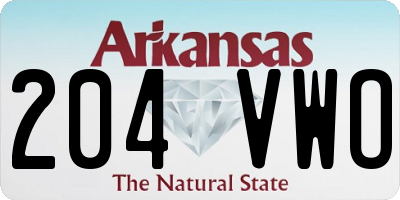 AR license plate 204VWO