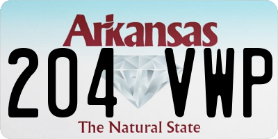 AR license plate 204VWP
