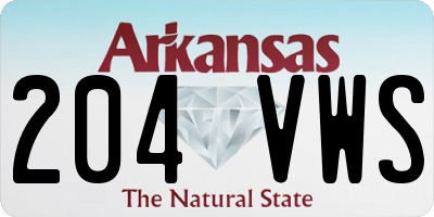 AR license plate 204VWS