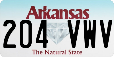 AR license plate 204VWV
