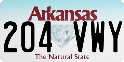 AR license plate 204VWY