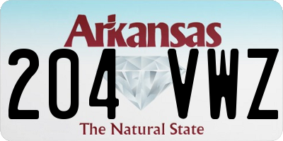 AR license plate 204VWZ