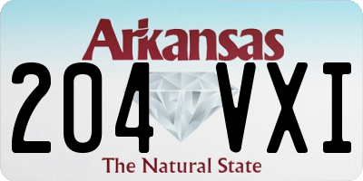 AR license plate 204VXI