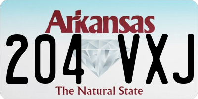 AR license plate 204VXJ