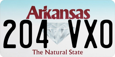 AR license plate 204VXO