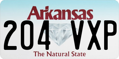 AR license plate 204VXP