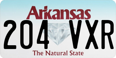 AR license plate 204VXR