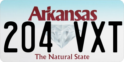 AR license plate 204VXT