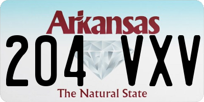 AR license plate 204VXV