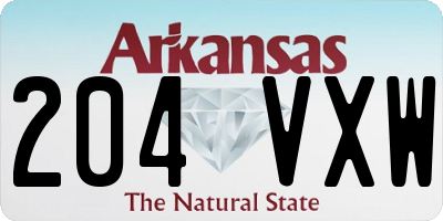 AR license plate 204VXW