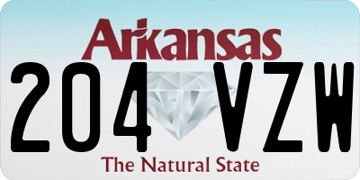 AR license plate 204VZW
