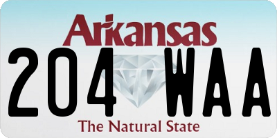 AR license plate 204WAA