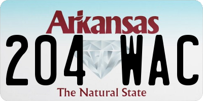 AR license plate 204WAC