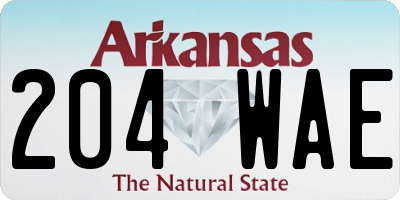 AR license plate 204WAE