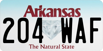 AR license plate 204WAF