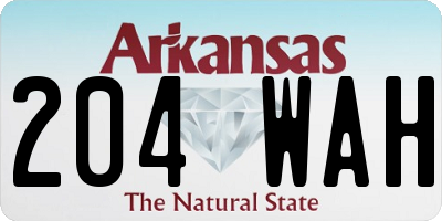 AR license plate 204WAH