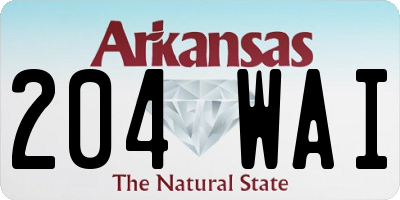 AR license plate 204WAI