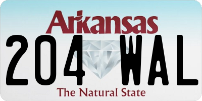 AR license plate 204WAL