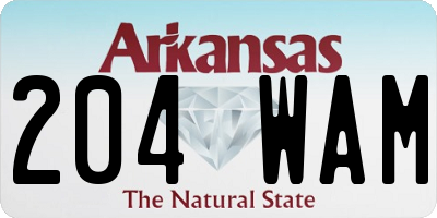 AR license plate 204WAM