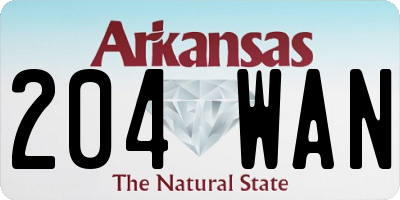 AR license plate 204WAN