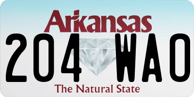 AR license plate 204WAO