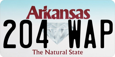 AR license plate 204WAP