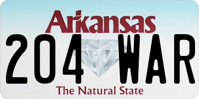 AR license plate 204WAR