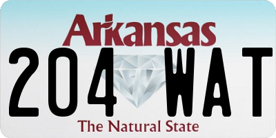 AR license plate 204WAT