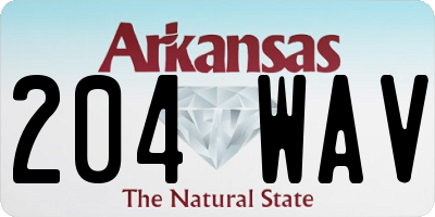 AR license plate 204WAV