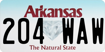 AR license plate 204WAW