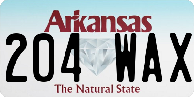 AR license plate 204WAX