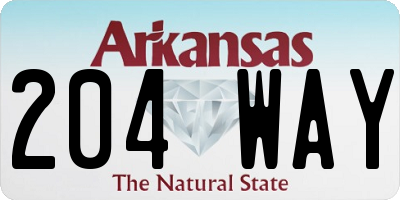 AR license plate 204WAY