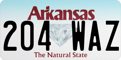 AR license plate 204WAZ