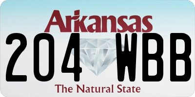 AR license plate 204WBB