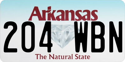 AR license plate 204WBN
