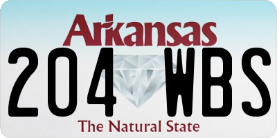 AR license plate 204WBS